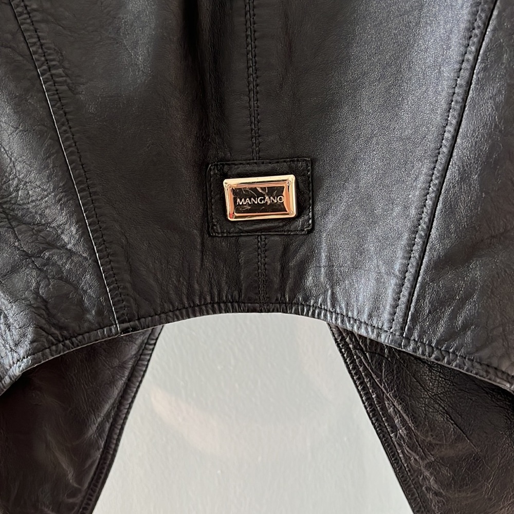 Mangano - Leather Cropped Jacket - image 4
